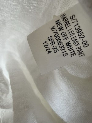 Gap Cotton Gauze Easy Barrel Leg Pants Small Women White Pull On Pockets New NWT