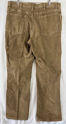 LL Bean Stretch Country Corduroy Pants 36x29 Natural Fit Sepia Mens Straight