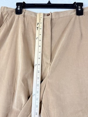 Coldwater Creek Dress Pants 18 Women Microfiber Tan Beige Soft High Rise NWT New