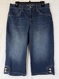 Gloria Vanderbilt Skimmer Jeans 8 Blue Capris Womens