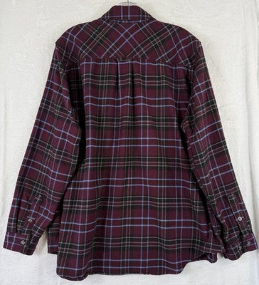 Duluth Trading Flannel Shirt XXL Women’s Purple Plaid Long Sleeve Shirt Top
