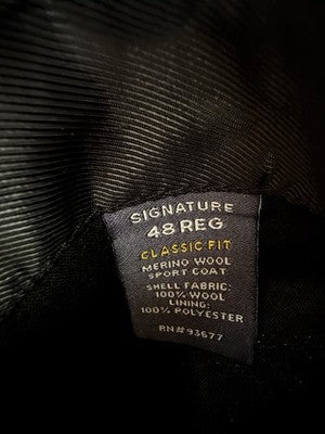 Stafford Merino Wool Sport Coat 48r Gray Jacket Mens Classic Fit Blazer