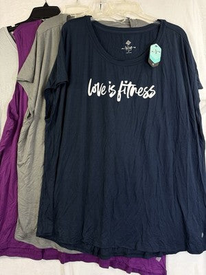 Rise By Lularoe 3X Tops Leggings Workout Gray Sleeveless Short Sleeve Lot New