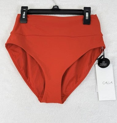 Calia Swim Bottom XS Red High Rise Wide Band Womens Tankini Swimwear New NWT