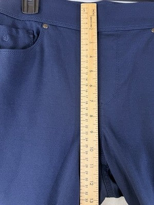 Gloria Vanderbilt Avery Pull On Jeans 12 Average Navy Blue Knit Stretch Womesn