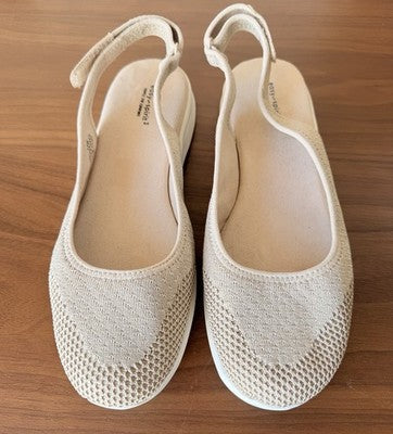 Easy Spirit Gracee Womens 12W 12 Wide Slingback Walking Shoes Beige New