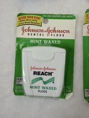 Vintage Johnson & Johnson Dental Floss Mint Waxed 90s Oral B Lot