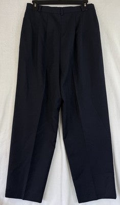 Vintage Talbots Dress Pants 12 Petite Navy Blue Lined 100% Wool Made In USA 12P