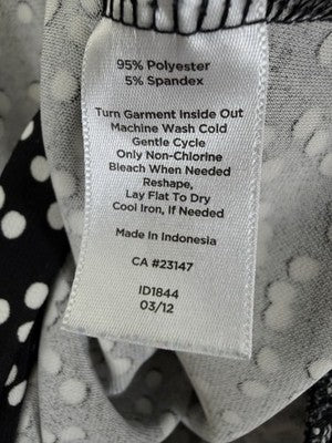 Talbots Top Medium Black White Polka Dot Surplice Blouse Long Sleeve Womens Wrap
