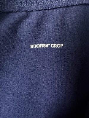 Lands End Starfish Crop Pants XL Petite Navy Blue Knit Pull On Stretch Womens