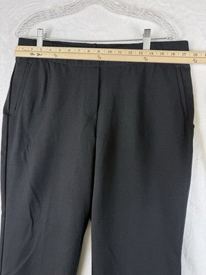 J Jill Pants Large Petite Ponte Slim Leg Black Knit Pull On Pockets Womens
