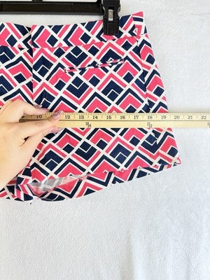 Gap Shorts 4 Petite Womens 3” Pink Blue Geo Print 4P 100% Cotton