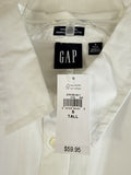 Gap Barrel Sleeve Crop Shirt Small Tall Women White Long Sleeve Top Button New