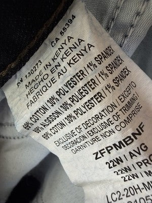 Riders by Lee Jeans 22W Indigo Womens Midrise Bootcut Dark Blue Plus Size