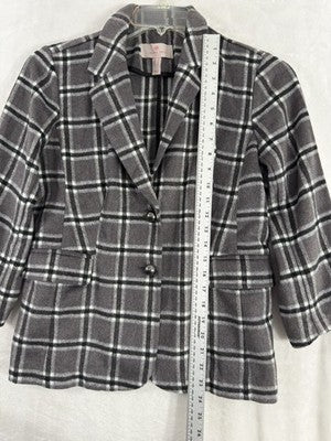 Laurie Felt Size 6 Jacket Gray Plaid Wool Blend Blazer Womens Soft