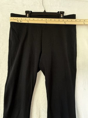American Giant Knit Pants 14 Womens Black Pull On Straight Leg Made In USA