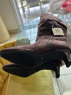 Worthington Valto Faux Suede Over The Knee Boots Womens 6.5 Brown Heels Tall NEW