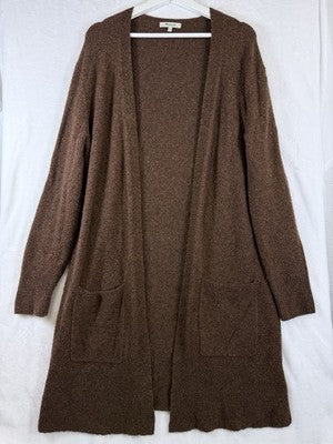 Madewell Cardigan Sweater Womens Small Brown Alpaca Merino Wool Blend Open Front