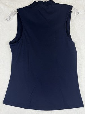 Bad Birdie Polo Womens Small Golf Sleeveless Navy Blue New NWT