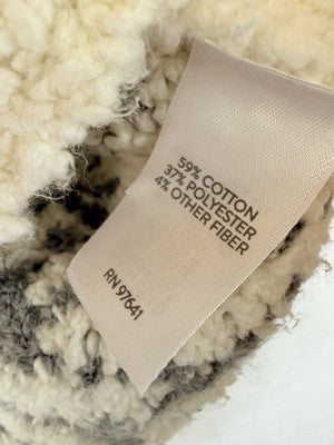 J Jill Sweater XS Snowflake Instarsia Ivory Gray Crew Neck Womens Tops