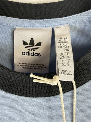 Adidas 3 Stripes T Shirt 2XL Mens Blue Tee Short Sleeve Embroidered New NWT