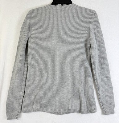 Talbots Sweater Small Lambswool Cable Knit Gray Wool Womens