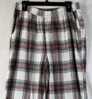 Aerie Flannel Skater Pajama Pants Large Womens Red Plaid Wide Leg American Eagle