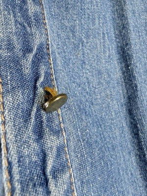 Vintage Gap Denim Shirt Womens Small 90s Blue Long Sleeve Jean Metal Buttons
