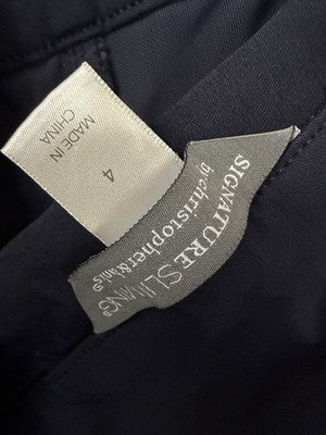 Christopher And Banks Signature Slimming Pants 4 Navy Blue Pull On Womens