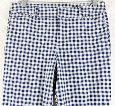 Old Navy Pixie Pants 6 High Rise Blue Gingham Womens