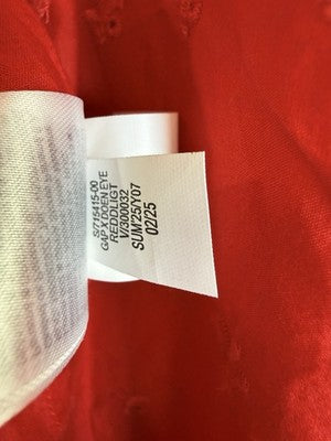 Gap × DÔEN Eyelet Shift Mini Dress Large Women Red Sleeveless Short Doen New