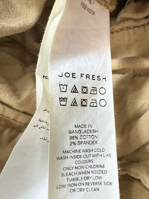 Joe Fresh Cargo Pants 16 Women Beige Tan Khaki Cotton Stretch