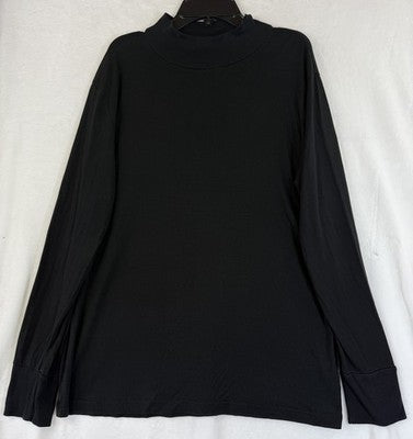 WinterSilks Base Layer XL Mens Black 100% Silk Mock Neck Long Sleeve Ski