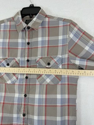 J Crew Flannel Shirt Mens Small Brown Plaid Long Sleeve Button Up Cotton
