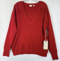 Cyrus Sweater XL Womens Red V Neck Long Sleeve Tops New NWT