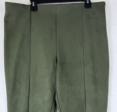 Ann Taylor Loft XXL Leggings Faux Suede Green Pull On Womens