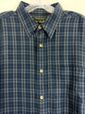 Woolrich Shirt Mens XL Blue Plaid Long Sleeve Button Down