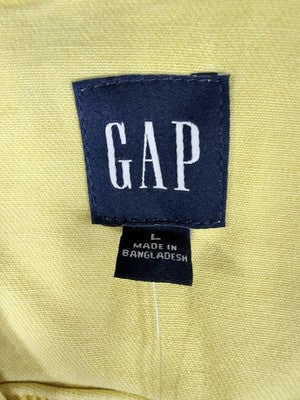 Gap Denim Mini Dress Large Womens Yellow V Neck Sleeveless New Neat