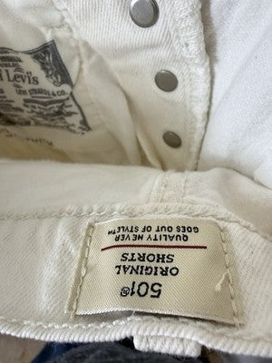 Levis 501 Shorts 26 Womens White Ivory Button Fly Original