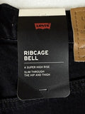 Levis Ribcage Bell Jeans 30 Black High Rise Jeans 30x32 Bell Bottom New NWT