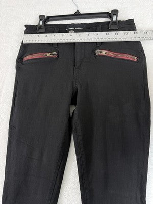 Etienne Marcel Jeans 28 Skinny Black Red Zippers Womens