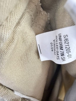 Old Navy Uniform Bermuda Shorts 12 Women Tan Beige Adjustable Waist 7” High Rise