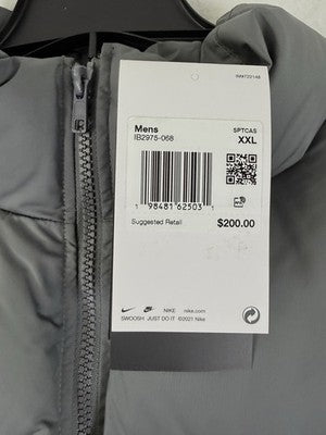 Nike Sportswear Club Puffer Jacket XXL Gray Down Therma Fit Mens New NWT