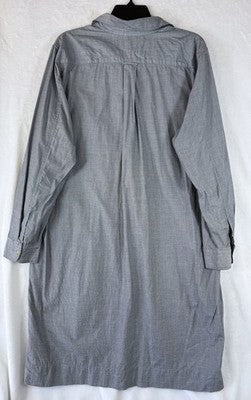 Gap Shirt Dress XL Women Gray 100% Cotton Midi Long Sleeve