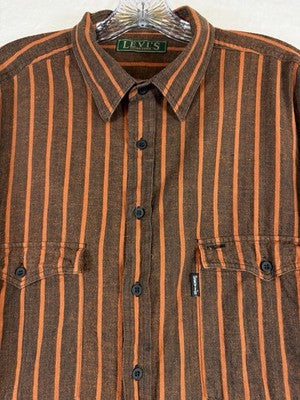 Vintage Levis Shirt XL Sutter Creek Button Up Orange Gray Mens
