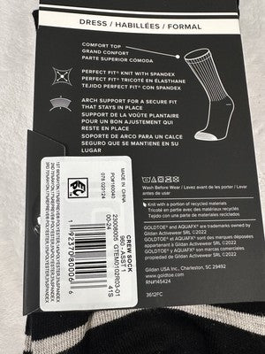 GoldToe Dress Crew Socks Men 6-12.5 Beige Green Black Palm Trees 3 Pack NEW