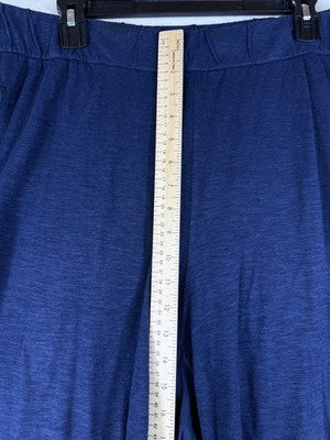 Eileen Fisher Lantern Pants Large Blue Hemp Organic Cotton Pull On Knit Women