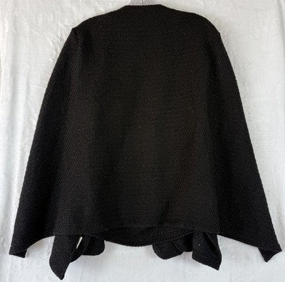 WDNY Cape Jacket XL Black Blazer Open Front Womens Saks Fifth Ave New NWT