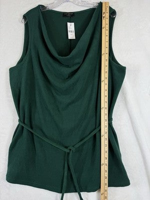 Lane Bryant 26 28 Tops Sleeveless Fleece Cowl Neck Tunic Tie Belt New NWT