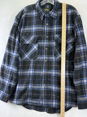 Stillwater Supply Co Flannel Shirt Mens Large Blue Plaid Long Sleeve Button Down